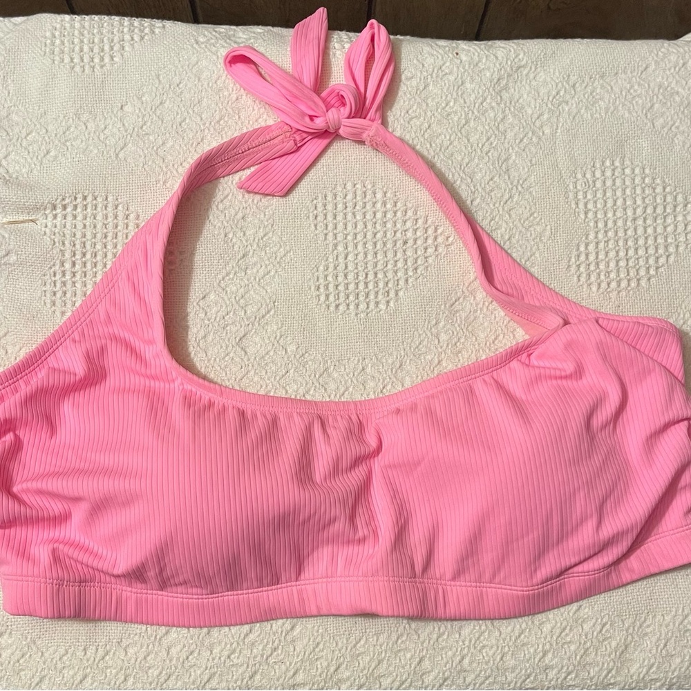 Xhilaration Pink Ribbed Bikini Top